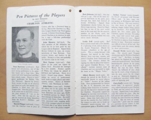 1946 FA Cup Final CHARLTON ATHLETIC v DERBY COUNTY Good Cond Football Programme - Picture 2 of 5