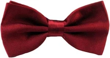QYdress Men Bow Tie Pre-Tied/Adjustable Length - Dark Red