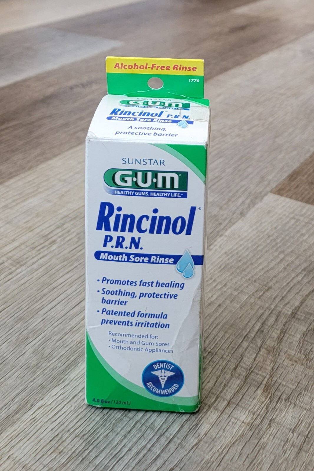Gum Rincinol PRN Mouth Sore Rinse 4oz Healthy Gums Alcohol Free Ex 02/
