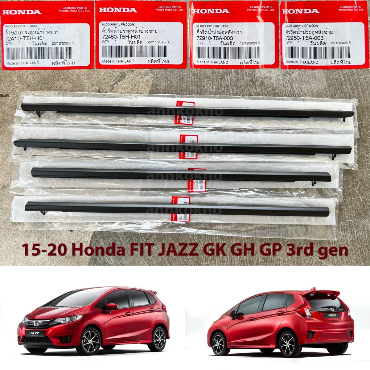 15-20 Genuine Honda Fit Jazz GK GH GP outer door belt weatherstrip