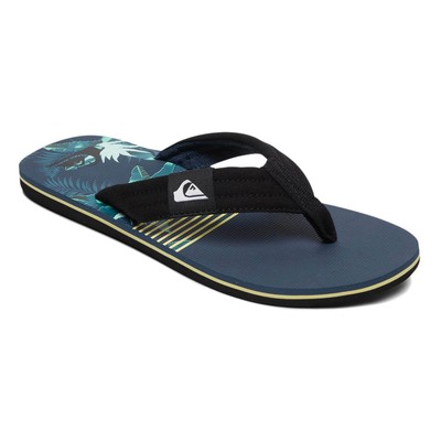 Quiksilver flip flops Molokai Layback Flower Print Navy/Black - Men's Sandals | eBay