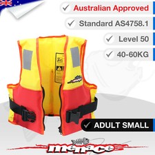 ADULT SMALL Life Jacket PFD Water Jet Ski Kayak Foam Lifejacket Type 2 Level 50