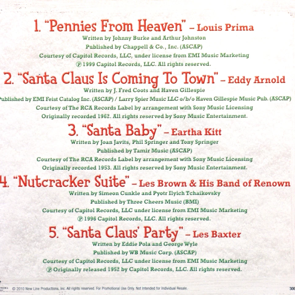 Elf Soundtrack CD Promo Sampler Baxter Kitt Prima Les Brown Band Of Renown 2003 - Image 4 of 4
