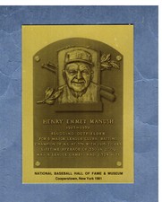 HEINIE MANUSH, Senators/Tigers+ ~ Official HOF metallic plaque-card - SPECIAL!