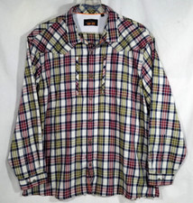 Orvis Trout Bum Button Up Shirt Plaid Zipper Chest Pocket Fishing Vented Back VG