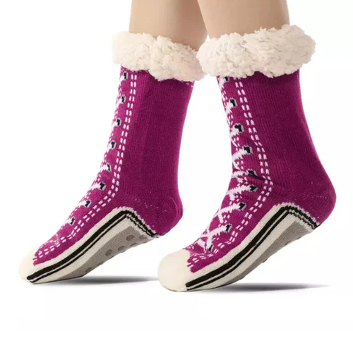 Ultradicke Kaschmir Hüttenschuhe Heimsocken, Hausschuhe Socken mit rutschfester Slipper - Bild 10 von 23