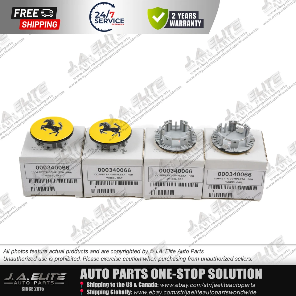 Tapacubos centrales de rueda originales Ferrari 4 piezas para Ferrari, 340066 Foto 4 de 4