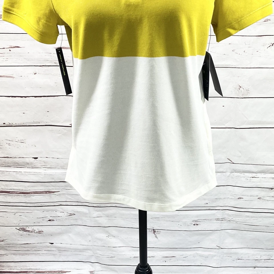 Nike Dri-Fit Amarillo Mujer Golf Polo Blanco Multi BV0186-393 Talla S Nuevo Foto 3 de 4