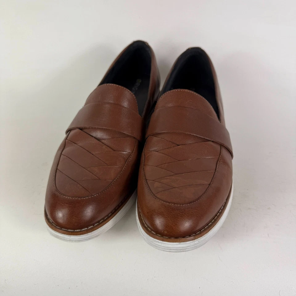 Zapato Oxford Cole Haan Grand OS para mujer 7 cuero marrón sin cordones parte superior baja W15302 Foto 4 de 4