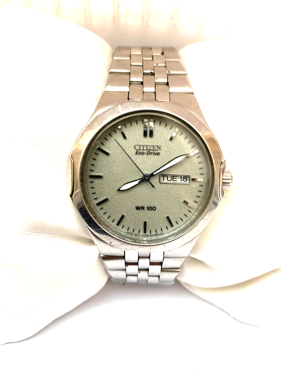 Citizen Eco Drive Vintage WR 100 MT Day Date Bracelet Watch E101-S044278