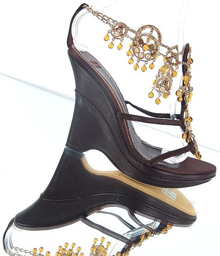 SHY MADE IN ITALY HEELS PUMPS WEDGES PLATFORMS EU SIZE 37 WOMENS SHOES - Picture 6 of 6