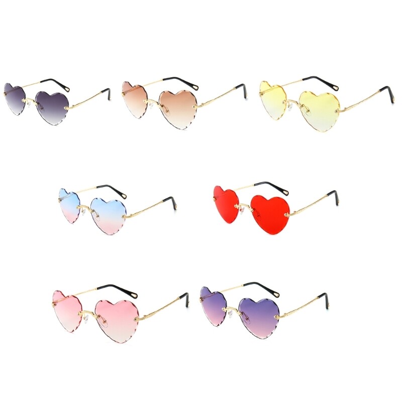 Heart-Shaped Rimless Sunglasses for Women Bachelorette Party-image