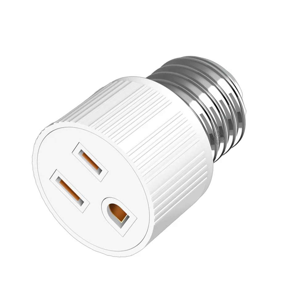3 Pin Light Socket To Plug Adapter Outlet Plug Converter E27 Bulb Socket Adapter - Image 3 of 4