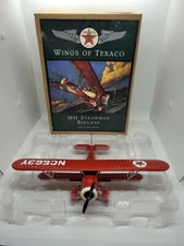 Wings Of Texaco 1931 Stearman Biplane Diecast Coin Bank Airplane w original box.