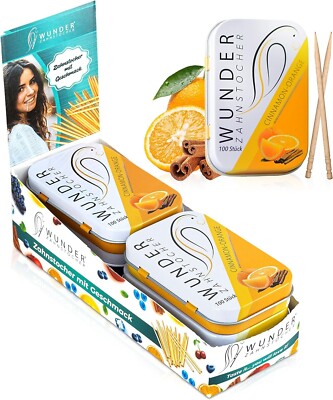 Wonder Zahnstocher Display (6er-Pack) aromatisierte Zahnstocher Kaugummi kunststofffrei