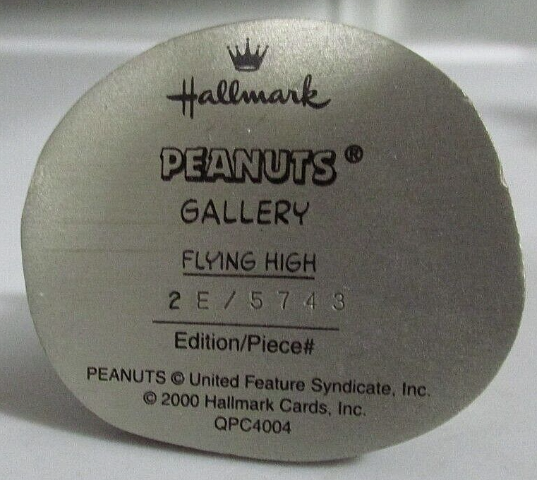 Snoopy Peanuts 2000 Gallery Flying Ace Flying High Pewter 2E/5743