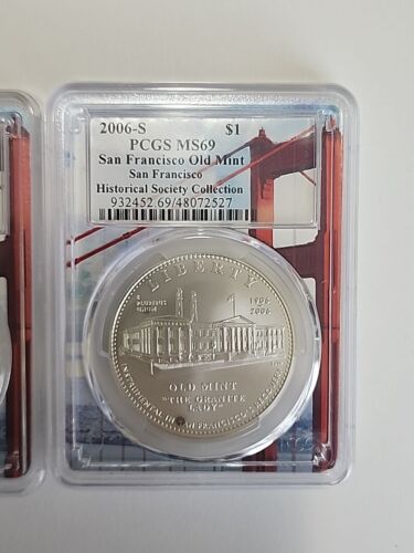 2006-S PCGS MS69 PR69DCAM San Francisco Old Mint Commemorative Silver $ Set. TWO - Picture 3 of 10