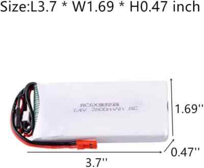 RadioLink RC8X 8CH Transmitter Lipo Battery 7.4V 2800mAh for RC6GS
