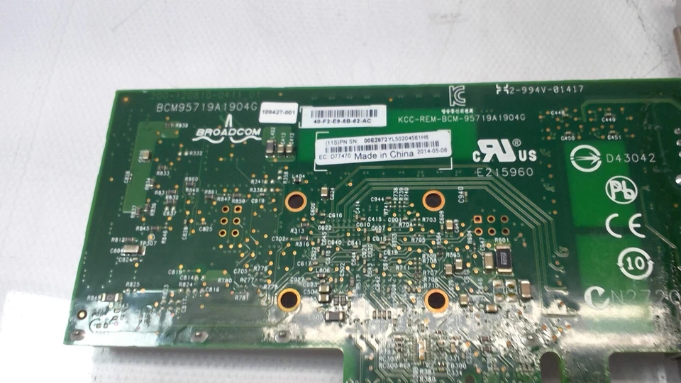 00E2872 IBM Quad Port 1GB Ethernet-TX Adapter Network Card PCIe2 BCM95719A1904G - Image 4 of 4
