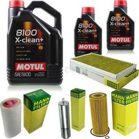 MANN-FILTER Inspektionspaket 7L Motul 5W-30 8100 X-Clean+ FüR Bmw 5Er Touring