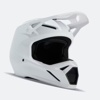 Fox V1 Motocross Helm Solid White MX Enduro Off Road