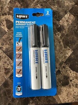 New Marker Black Chisel Tip Permanent Construction Workshop Multi-Surface 2 Pack
