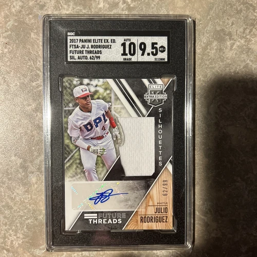 2017 Panini El Ex Ed Future Threads Auto JULIO RODRIGUEZ /99 SGC 10/9.5 RC POP 1