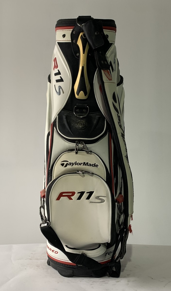 TaylorMade R11S Staff Bag White 6-Way Divide Single Strap TaylorMade R11S Staff Bag White 6-Way Divide Single Strap
