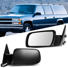 Manual Fold Side View Tow Mirrors Pair Black For 1988-98 GMC Chevy Pickup Truck