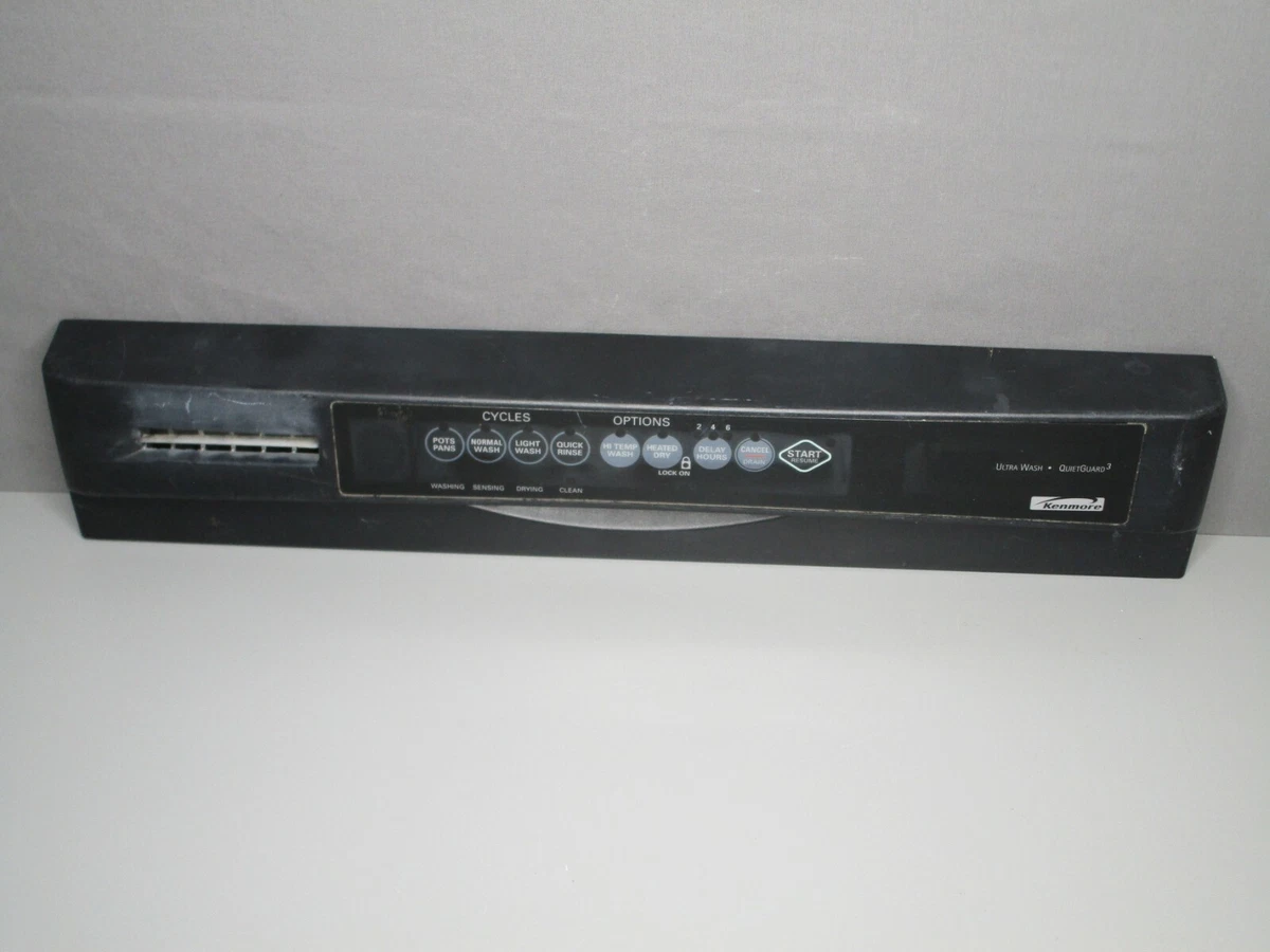 Kenmore Ultra Wash QuietGuard3 Dishwasher Control Panel Black 8269156 ASMN
