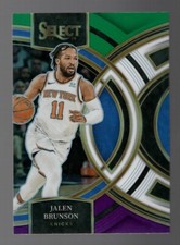 2023-24 Jalen Brunson Select Baseball Silver Premier Green Purple Knicks #194