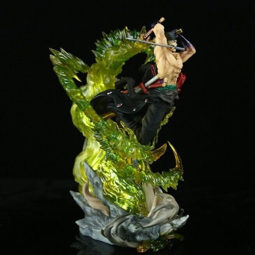 30cm One Piece Roronoa Zoro 2 Heads PVC Figure Statue with Led Light In Stock - Picture 4 of 8