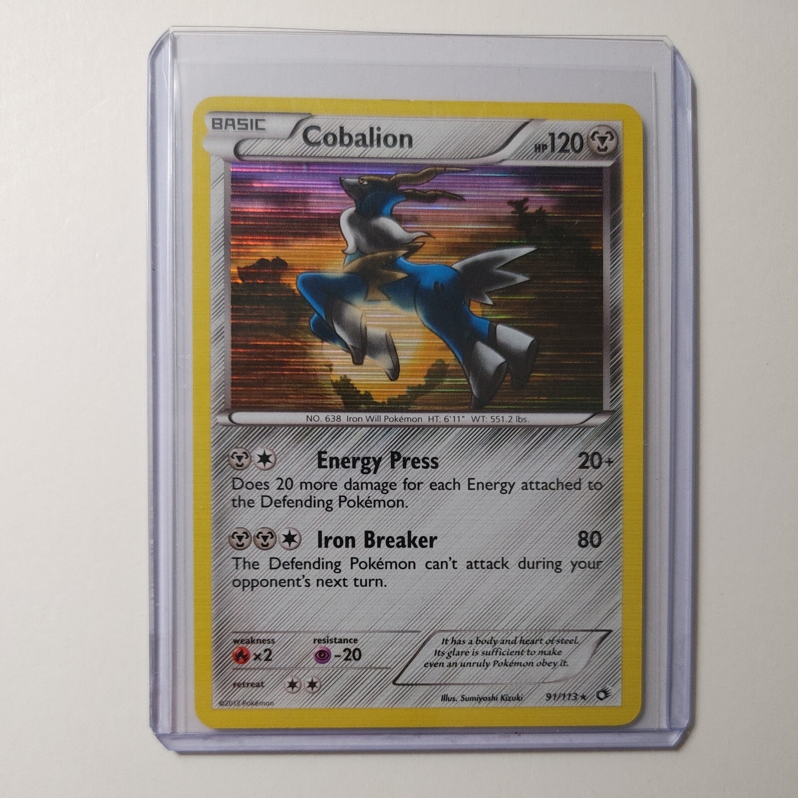 Cobalion 91/113 Legendary Treasures 2013 Holo Rare Pokemon Card MP