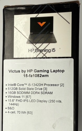 HP Victus 15.6" 144Hz 13th i5-13420H RTX 4050 16GB 512GB SSD W11 Gaming Laptop - Picture 12 of 12
