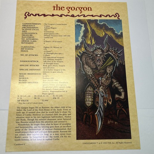 FOGLIO CARTA 7-12 solo Advanced Dungeons & Dragons Birthright Campagna Impostazione 3100 - Foto 7 di 17