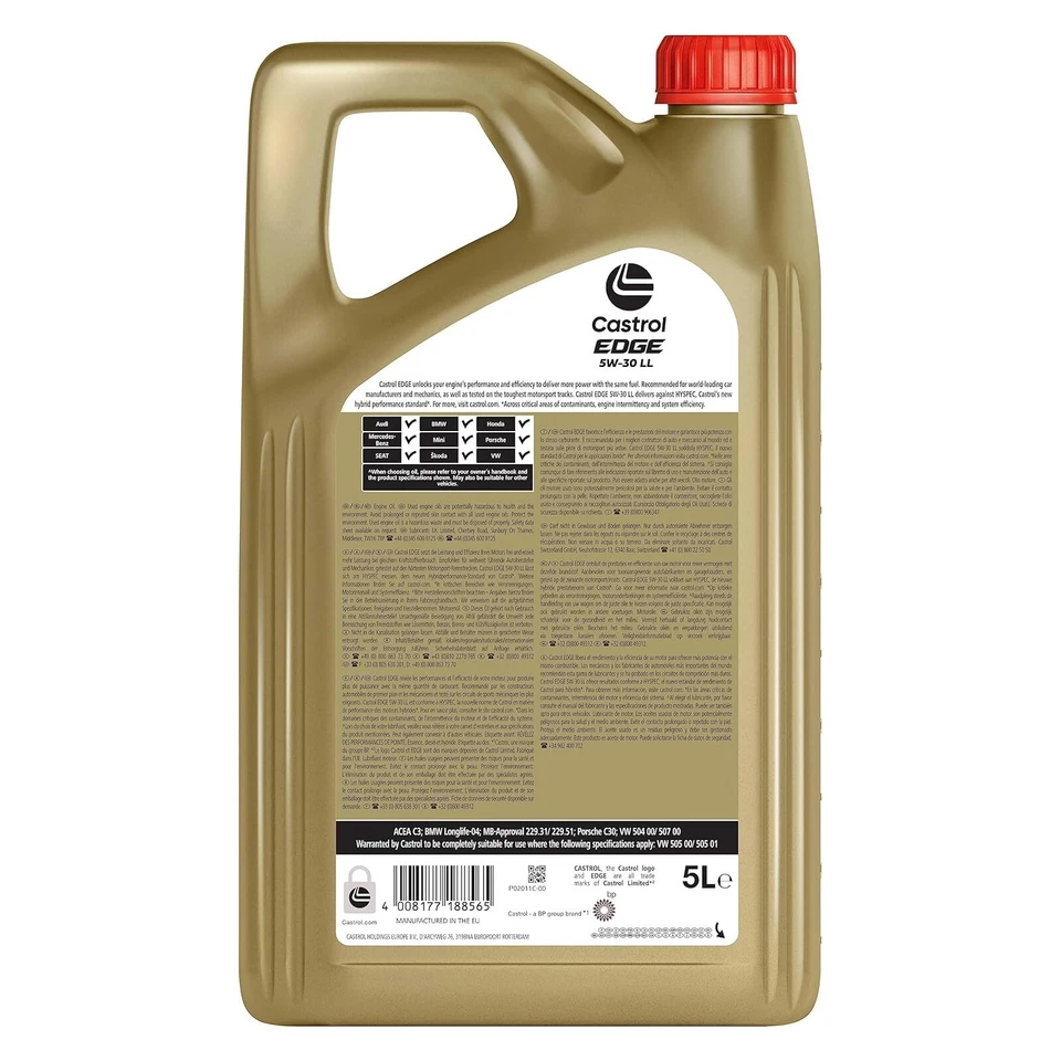 KIT TAGLIANDO COMPLETO Castrol 4 Filtri + 5L Olio EDGE 5W30 LL VW Golf 7 VII - Immagine 3 di 4