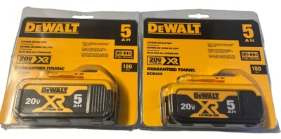 2 Packs New DEWALT DCB205 20V Max XR 5.0Ah Lithium-Ion Battery for Tools