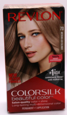 【未開封vintage】REVLON シアシャン 24ml 箱付⁠ Revlon Colorsilk Beautiful Color Permanent # 70 Medium Ash Blonde