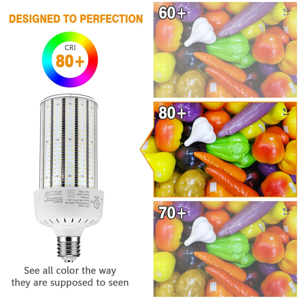 (2Pack) 100W LED Corn Bulb Light E39 Mogul Base For Warehouse Parking Lot Garage - Image 3 of 4
