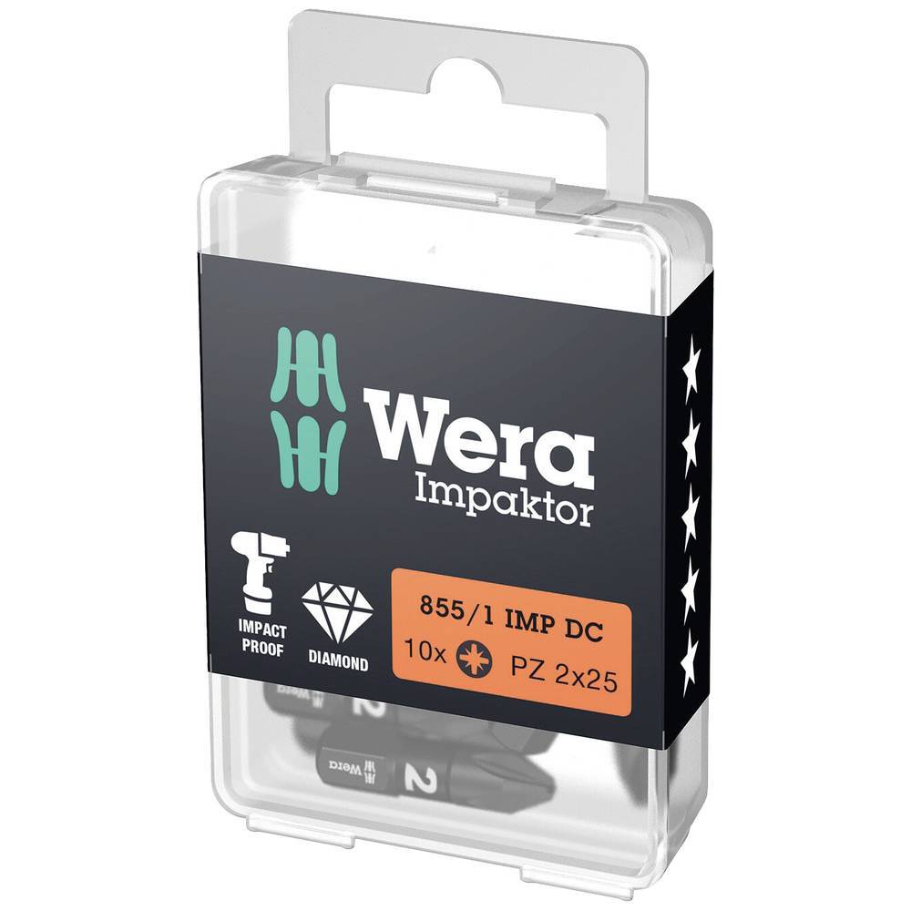 10er Multipack Wera 05057621001 Кройцшлиц-Бит 2 D 6.3 10 St.