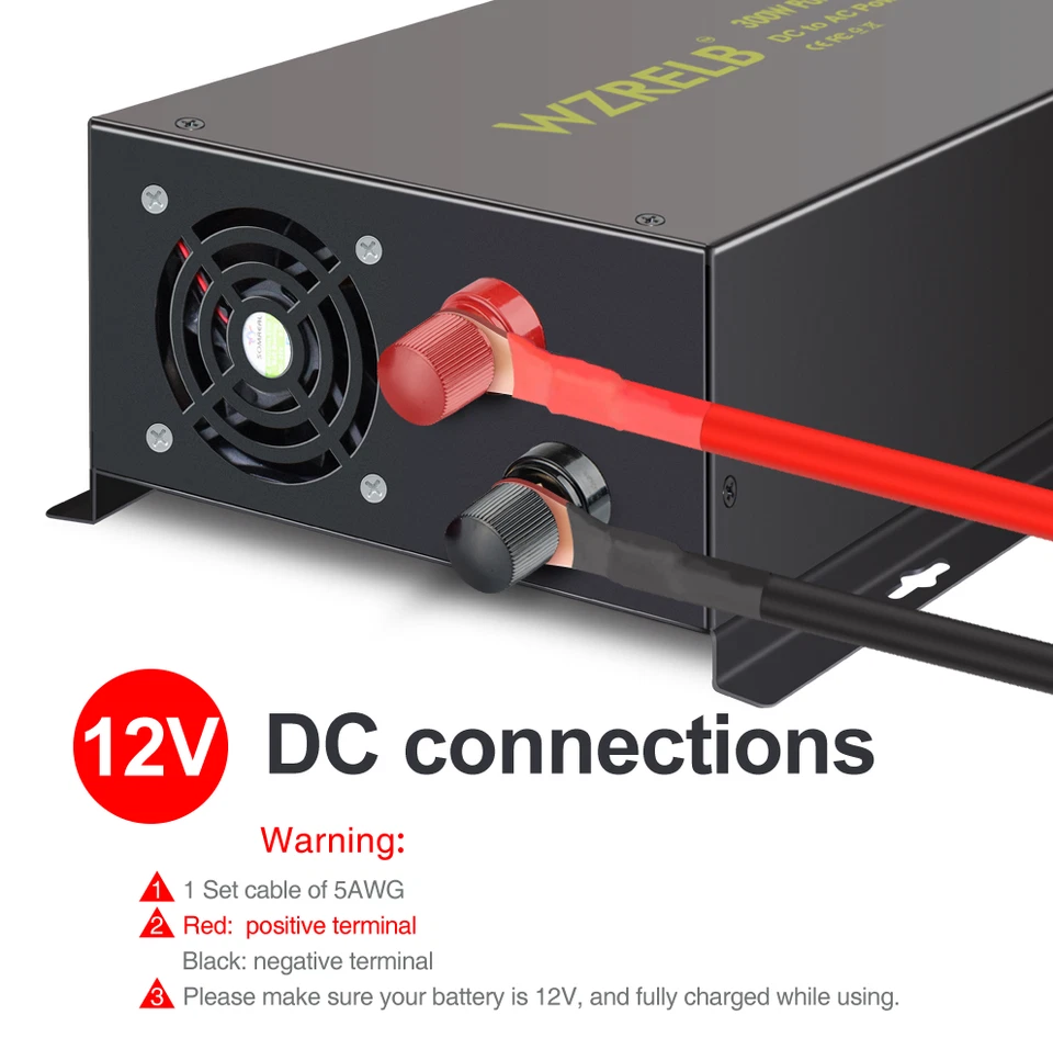 500W Power Pure Sine Wave Inverter 12V 24V 240V DC to AC Converter Solar Boat RV - image 3 of 4