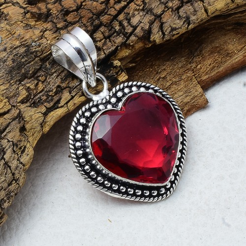 Ciondolo Fatto A Mano In Argento Sterling 925 Con Gemma Rubellite Incantevole