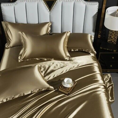 Quilt Ice Silk Bedding Set Duvet Cover Set Full King Size Kit 3pcs/4pcs - Bild 7 von 35