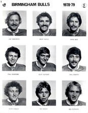CGE7 Original Photo 1978-79 BIRMINGHAM BULLS GOALIE PAT RIGGIN BOB STEPHENSON
