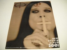 OZZY OSBOURNE holds cross up to his face New Studio Albun 2001 Promo Poster Ad