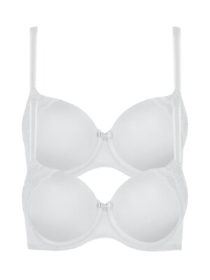 Lisca Evelyn 020228 2er Pack BH mit Schale in Rot, Almond, Schwarz und Weiss