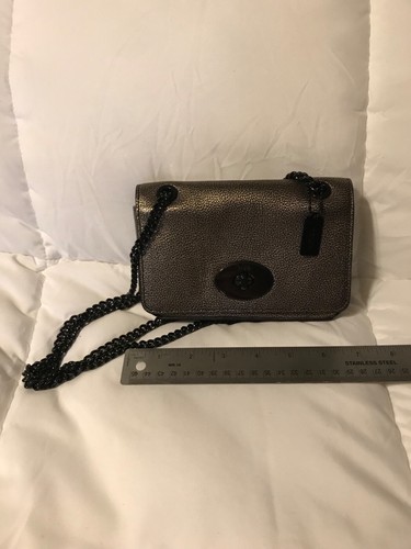 Coach metallic gold mini chain crossbody bag