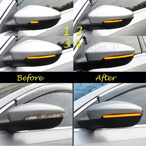 2x LED Sequential Side Mirror Turn Signal Light For VW Passat CC B7 Jetta MK6 - Picture 5 of 18