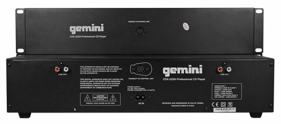 Gemini CDX-2250i Pro DJ Dual Two Deck Rack CD/MP3 Media Player w/USB+Power Strip - Image 4 of 4