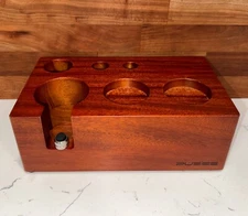 Pusee Wood Espresso Tamping Station Organizer Fits 51mm - 54mm Portafilter